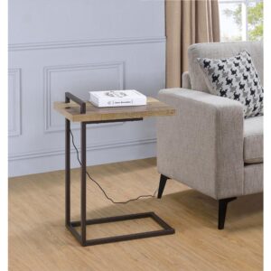 Contemporary design and sensibilities typify this elegant and practical accent table. With its amenities