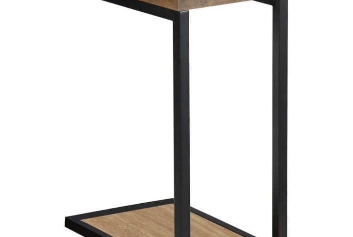 Slide this accent table up to a sofa or chair for a convenient place to keep a drink or study material. Supported by a slim base
