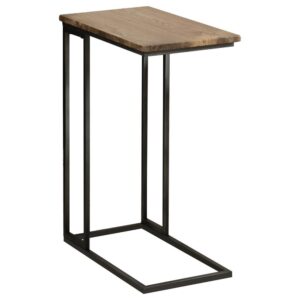 Keep a refreshment nearby with this industrial style snack table. Complete with an elongated tabletop and base
