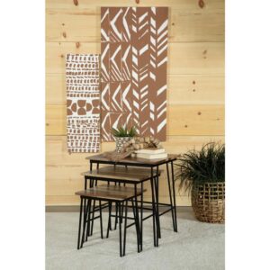 this versatile and charming nesting table set offers a warm