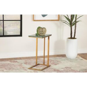 Keep a drink or snack close by as you watch a favorite TV series. This contemporary accent table offers a spacious surface area for mugs