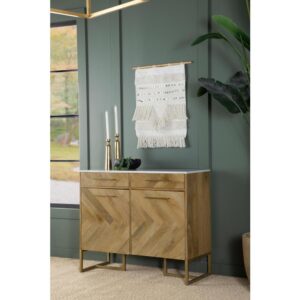 this cabinet turns entryways and dining rooms into icons of function and fashion. Eco-friendly solid mango wood construction conforms to trending environmental consciousness