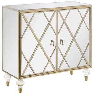 glam accent cabinet. Covered almost entirely in mirror surfaces