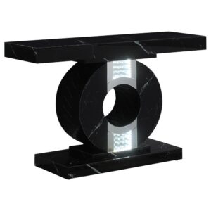 There's no stopping the enchanting allure of this black console table. The circular base takes your breath away with its LED light up feature