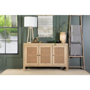 Store all your essentials in this global-inspired accent cabinet. Built from an eco-friendly mango wood material