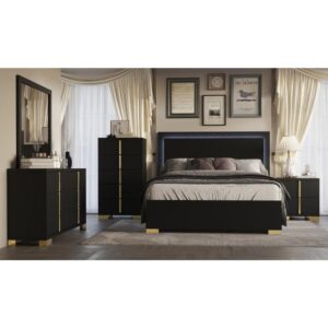 A bold look leans exotic and alluring to transform your master or guest bedroom into an inviting venue. Modern design details produce a chic nightstand with an Art Deco vibe and tons of elegance. Made of wood products