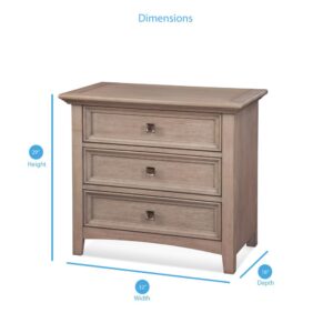 perfect for updating your home.  The Quebec Three Drawer nightstand features roller bearing side guides and finished drawer interiors to protect even your most delicate items.  Sturdily constructed using hardwood solids and oak veneers.