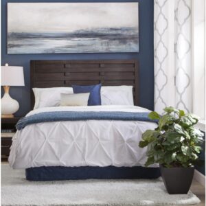 Warmth with a slight industrial edge are the hallmarks of the Billings Bedroom Collection. The Queen Headboard only provides a smaller profile where space is at a premium.  This headboard will attach to any standard queen size metal bed frame (not included).  Pair with other items in this collection to create an inviting space for guests.  Your purchase includes one queen size headboard only.