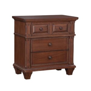 The Sedona Bedroom Collection is trending for a look that is rustic yet refined.  The distressed antique cinnamon cherry finish with rub through and detailed molding creates a sense of vintage charm in an up to date style.  Sturdily crafted of  hardwood solids with Mango veneers and featuring drawers with English dovetail joinery and full extension ball bearing metal side guides for ease of operation.  Top drawers are felt lined to store your finer things and all drawer interiors are finished to prevent snagging.  Design details include return side molding and square