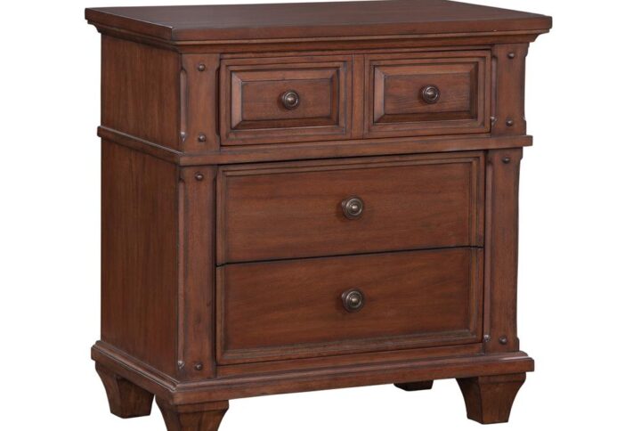 The Sedona Bedroom Collection is trending for a look that is rustic yet refined.  The distressed antique cinnamon cherry finish with rub through and detailed molding creates a sense of vintage charm in an up to date style.  Sturdily crafted of  hardwood solids with Mango veneers and featuring drawers with English dovetail joinery and full extension ball bearing metal side guides for ease of operation.  Top drawers are felt lined to store your finer things and all drawer interiors are finished to prevent snagging.  Design details include return side molding and square