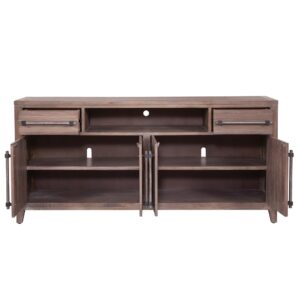 along with English dovetail joinery in front and back of drawer box.  Cabinets contain an adjustable shelf and cord management ports for easy access.  Your purchase includes one 68" console.