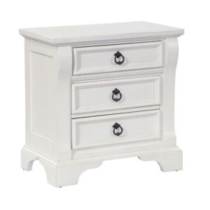 An heirloom is a timeless treasure that passes from generation to generation bringing each family member immeasurable joy through memories. The Heirloom Night Stand is a masterful piece of tradition finished in a distressed antique white with rubbed through highlights. From the heavy top to the beaded drawer fronts
