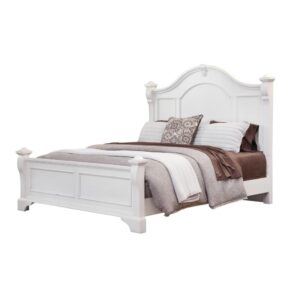 An heirloom is a timeless treasure that passes from generation to generation bringing each family member immeasurable joy through memories. The Heirloom Queen Poster Bed is a masterful piece of tradition that is finished in a distressed antique white finish with rubbed through highlights. The decorative arched crown rail is reminiscent of late 17th century architecture. Its centered medallion shape decoration and magnificently curved posts nostalgically frame the decorative dome beading of the headboard and the adorning panels of the footboard. Enjoy a tradition of creating ageless family heirlooms with the Heirloom Queen Poster Bed.