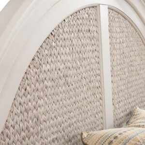 You can almost hear the lull of the ocean waves with the addition of the Rodanthe Bedroom Collection to your home.  The dove-white finish with gentle rub through creates a warm and familiar environment for you or your guests. The Rodanthe Woven Panel Bed boasts thick