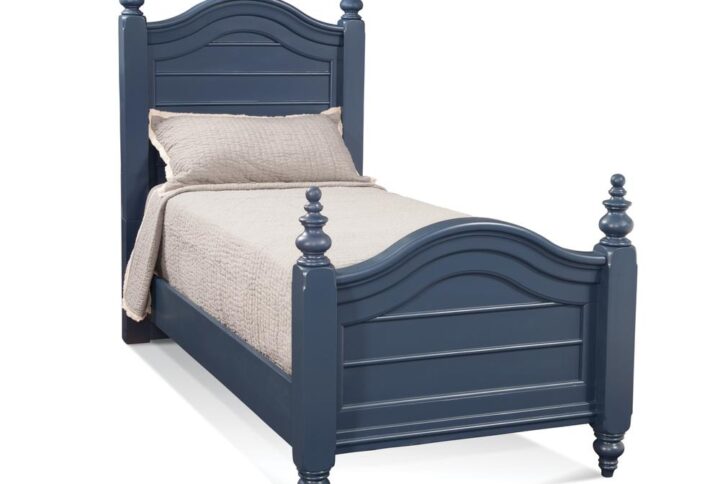 You can almost hear the lull of the ocean waves with the addition of the Rodanthe Bedroom Collection to your home.  The shipyard blue finish creates a warm and familiar environment for you or your guests. The Rodanthe Twin Panel Bed boasts thick