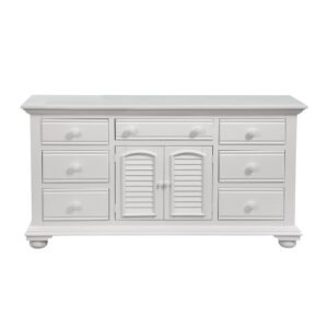 Bring instant charm and warmth to your bedroom with Cottage Traditions’ triple dresser from American Woodcrafters. The triple dresser