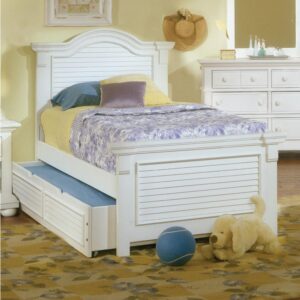 Give them a space of their own they will never outgrow with Cottage Traditions full panel bed from American Woodcrafters.  Finished in eggshell white