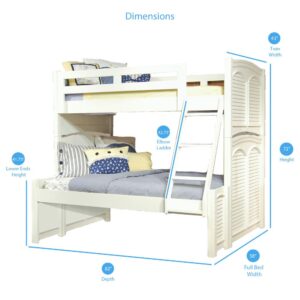 the twin bunk bed over full bunk includes guardrails (for use with 8” mattress)