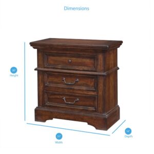 drawer interiors are finished and the top drawer is felt lined to protect your finer things.   Purchase includes nightstand only.