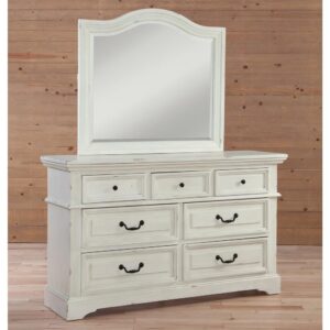 drawer interiors are finished and the top drawers are felt lined to protect your finer things.  The landscape mirror attaches to the dresser to complete the look.  Your purchase includes one dresser and one mirror.
