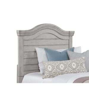 The warm and welcoming Stonebrook Youth Bedroom collection is scaled perfectly for smaller spaces. The Antique Gray finish is lightly distressed giving character to this well crafted collection.  The Full Panel Headboard is arched and planked with thick molding detail.   Headboard will attach to any standard twin or full size metal bed frame - sold separately.