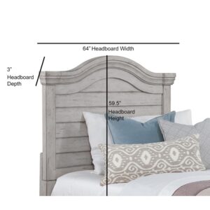 The warm and welcoming Stonebrook Youth Bedroom collection is scaled perfectly for smaller spaces. The Antique Gray finish is lightly distressed giving character to this well crafted collection.  The Full Panel Headboard is arched and planked with thick molding detail.   Headboard will attach to any standard twin or full size metal bed frame - sold separately.