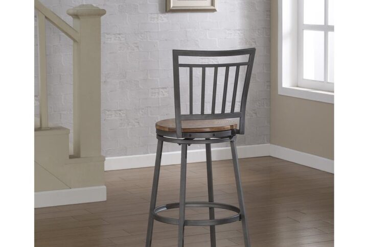 The Filmore Bar Stool is a modern take on the old-fashioned slat-back chair