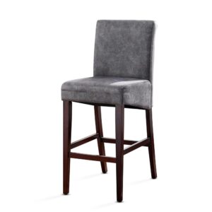 Stylish and contemporary the Audra Bar Stool is an updated take on the classic Parsons chair with a rolled back and and a Espresso frame.