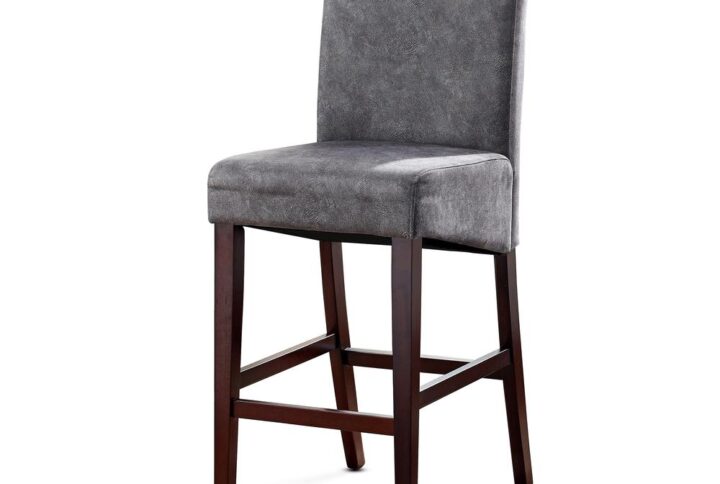 Stylish and contemporary the Audra Bar Stool is an updated take on the classic Parsons chair with a rolled back and and a Espresso frame.