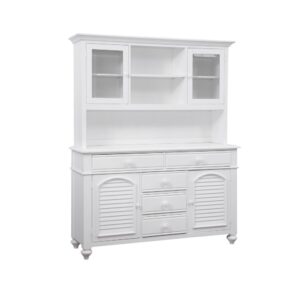 Bring instant charm and warmth to your dining space with the Cottage Traditions’ Server and Hutch.  Finished in eggshell white