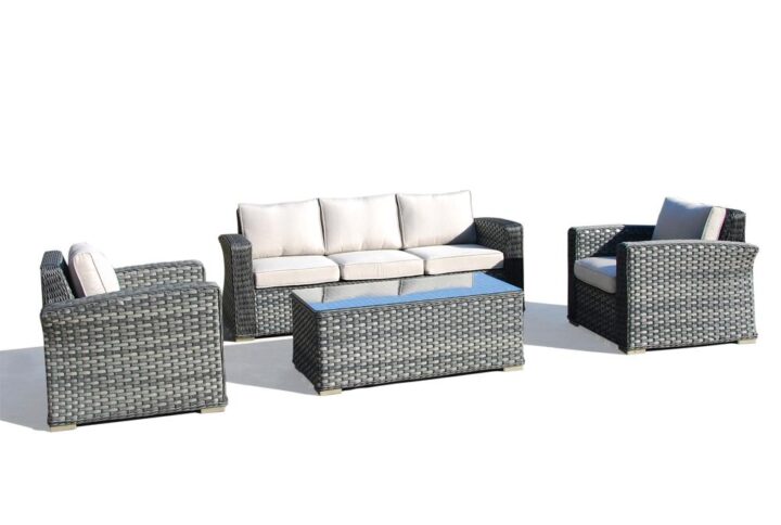 Palisades All Weather Wicker 4 Piece Seating Group with Cushions