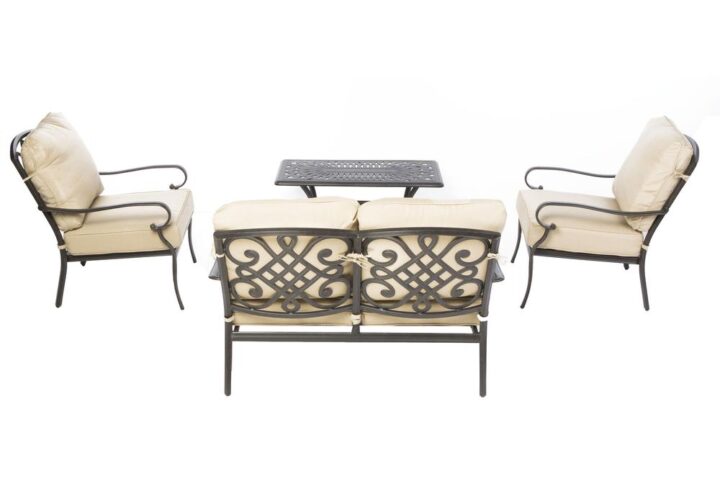 Newbury Cast Aluminum Deep Seating Set with Coffee Table