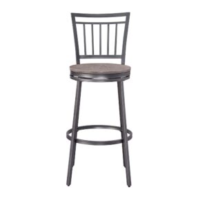 yet rustic style.  The sturdy frame is crafted from steel with a slate grey powder coated finish and a dark