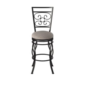 The Albany counter stool features a stylish scrolling back design with curvy