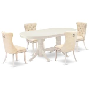 EAST WEST FURNITURE - VADA5-LWH-32 - 5-PIECE MODERN DINING TABLE SET