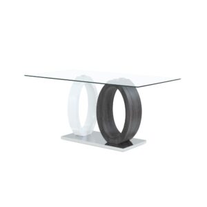 contrasting oval design supports and stainless steel base with a polished chrome finish. Add this to your dining area and it will be the topic of conversation with all your guests.