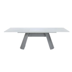 This sleek and modern expandable dining table allows you to seat your friends and family in style and comfort. With the easy accessible butterfly mechanism to accommodate to more diners when the table extended.  Table extends from 71" to 95" long.