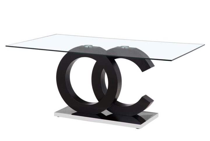 Striking looks and ultra-modern design. This stylish dining table is finished in a desirable styled base giving this table a unique and visually dynamic look.  It is a great way to update your dining area and rejuvenate your decor. The arrangement of this table makes it a perfect fit for your dining area while quality construction ensures durability and long-lasting wear.
