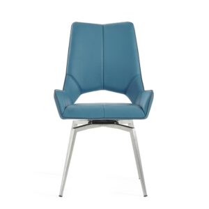 Cradle your family and friends in comfort with this charming contemporary style dining chair. The bucket style seats are designed to provide maximum relaxation and the bright turquoise faux leather (PU) tones of this chair make it an easy fit for your existing kitchen/breakfast room decor. Additional features of this seating include open back design