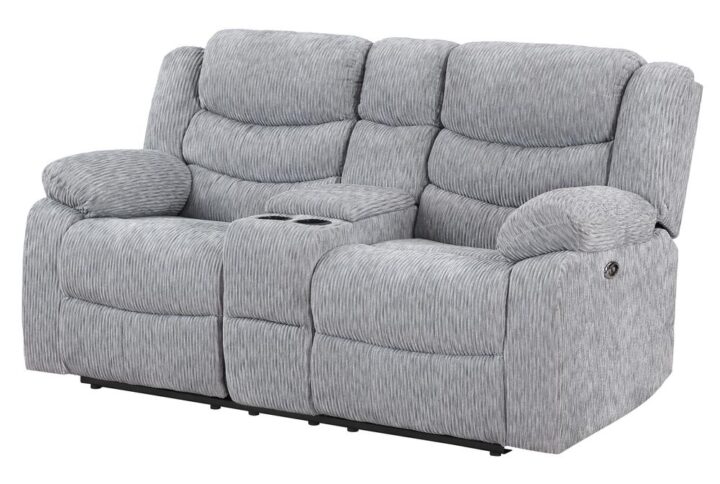 The U5929 Grey Power Reclining Collection by Global Furniture USA is a modern and stylish living room set that offers ultimate relaxation. The sofa and loveseat feature power reclining mechanisms