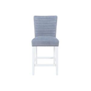 Comfortable seating without compromising your budget are the showcase features of this modern bar stool. Shown here in a light grey velvet fabric