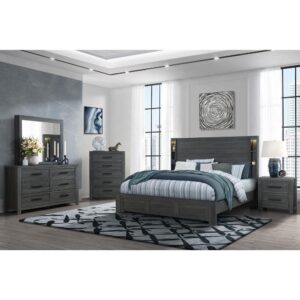 part of the exquisite Cypress bedroom group. Crafted with a sleek grey oak finish