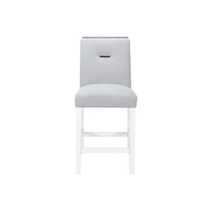 Comfortable seating without compromising your budget are the showcase features of this modern bar stool. Shown here in a light grey velvet fabric