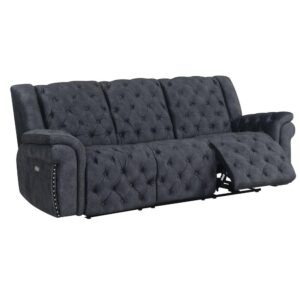 This Evelyn sofa has Victorian under tones and glam over-tones. The combination gives you a modern twist on a classic design. The button tufted design with the high back and padded arm makes the Evelyn sofa both comfortable and highly stylish.