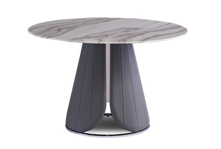 Introducing the D1464DT from Global Furniture USA! Elevate your dining experience with this stunning round faux marble glass top dining table. Its sleek chrome and PU base combine modern design with durability. Perfect for adding a touch of elegance to any dining space.