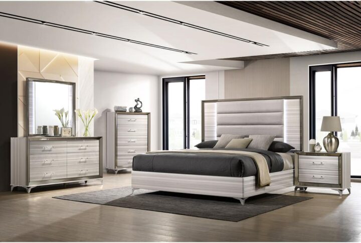 The Zambrano White Collection exudes sophistication and modern charm. Its sleek design