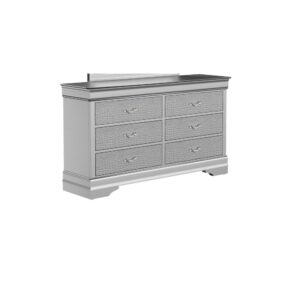 a luxuriously appointed dresser that will help you create an oasis of comfort and relaxation in your home.  The Verona dresser features a gorgeous blend of silver tones