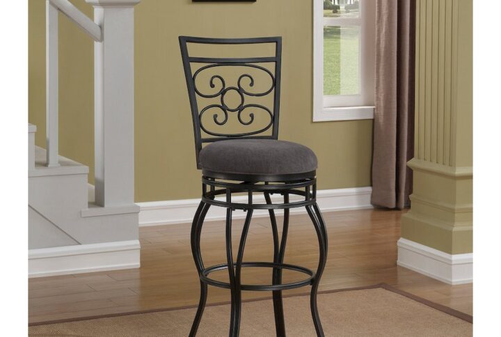 The Albany bar stool features a stylish scrolling back design with curvy