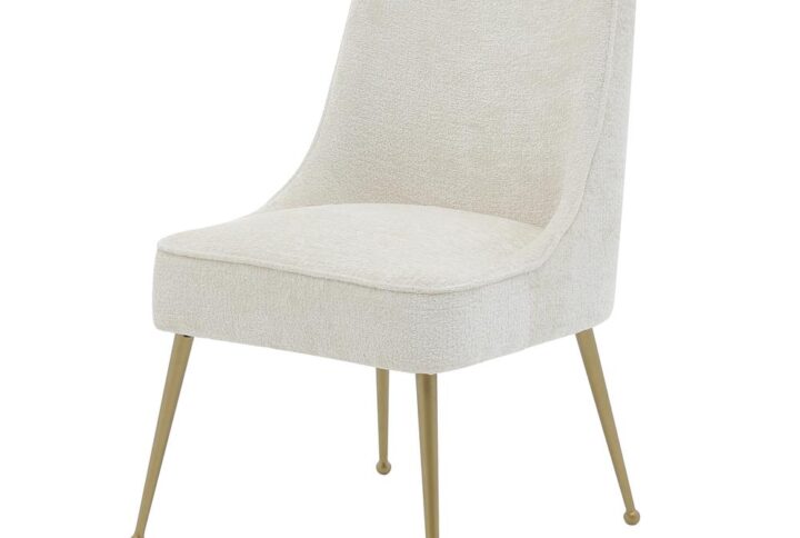 Cedric KD Fabric Dining Side Chair Gold Legs