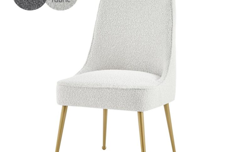 Cedric Fabric Dining Side Chair Gold Legs